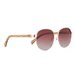 Wholesale Adult Sunglasses: ** NEW** - CLEO Bloom -  Rose Gold Metal Frame l Brown Gradient Lens l Walnut Arms ( no GST) RRP $94.99