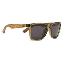 Adult Sunglasses: DALTON KHAKI Khaki Sunglasses l khaki Polarised Lens l Walnut Arms