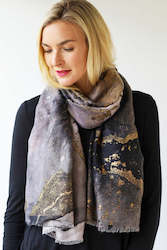 Gold Foil Marble Print Scarf