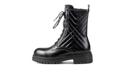 Shoe: Riley Combat Boot Black
