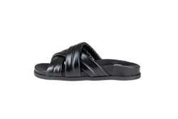 Shoe: Zen Leather Slides Black
