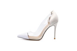 Shoe: Lizzy Leather Heels White