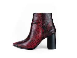 Shoe: Viper Red Ankle Boot