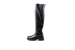Internet only: Chester Knee High Combat Boot Black