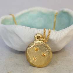 Callisto Pendant - Gold Plated with Citrines