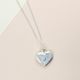 Heart Pendant - Silver with Blue Aquamarine