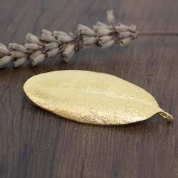 Jewellery manufacturing: Pohutukawa Leaf Brooch - Small - Gold Plated