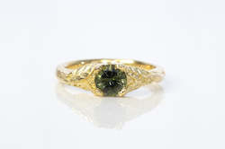 Jewellery manufacturing: Damo Ring - 18ct Yellow Gold with 1ct Green Sapphire