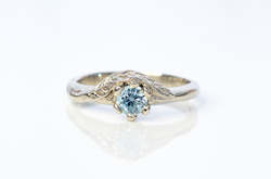 Jewellery manufacturing: Cybele Ring - 14ct White Gold with Light Blue Zircon