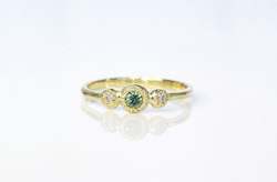 Jewellery manufacturing: Aura Ring - 14ct Yellow Gold with Green Sapphire and Diamonds