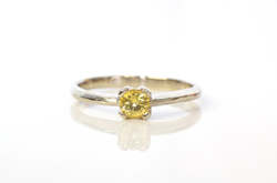 Jewellery manufacturing: Droplet Ring - 14ct White Gold with Yellow Sapphire