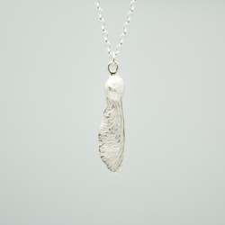 Sycamore Seed Necklace - Small Straight  - Sterling Silver