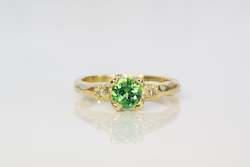 Jewellery manufacturing: Mira Ring - 14ct Yellow Gold with Green Tsavorite Garnet