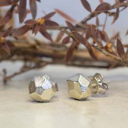 Jewellery manufacturing: Boulder Studs - 9ct White Gold