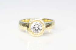 Jewellery manufacturing: Eluo Ring - 14ct Yellow Gold with Moissanite