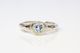 Spring Ring - 9ct White Gold with Light Blue Topaz