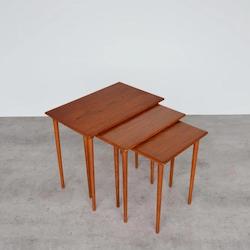 Tables: Danish Teak Nest Of 3 Tables by BOWA