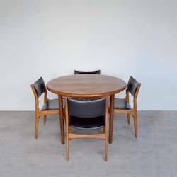 Tables: Danish Circular Extending Teak Dining Table