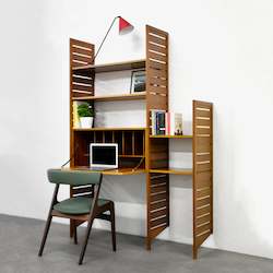 Teak Ladderax Bookshelf / Desk / Shelves Modular Shelving System By Robert Heals For Staples