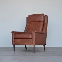 Leather High Back Lounge Chair By Georg Thams