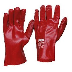 PVC Gloves (Single Dipped) Red