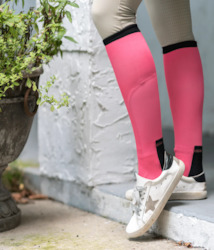 Flamingo Pink Pair & a Spare Boot Sock