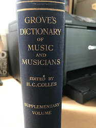 RARE Book - Grove's Dictionary Of Music and Musicians - Supplementary Volume - 1945