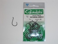 Gamakatsu Octopus Circle Hooks 25pce Packet size 1/0 Black