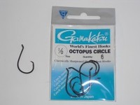 Gamakatsu Octopus Circle Hooks Small Pack Size 1/0 Black