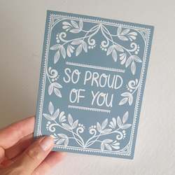 So proud of you â¢ Leaf greeting card