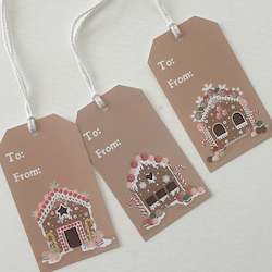 Gingerbread houses gift tags â¢ set of six
