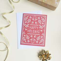 All: Happy Holidays â¢ Leaf greeting card