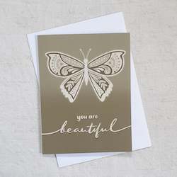 You are beautiful • Butterfly greeting card