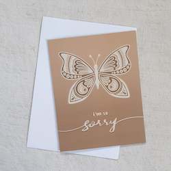 I'm so sorry • Butterfly greeting card