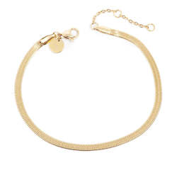 Clothing: Pure Steel Snake Chain Anklet - Gold