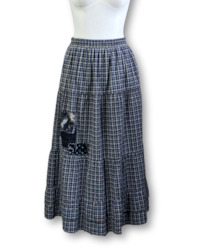 Thing Thing. Midi Skirt with Sashiko detail  - Size 10