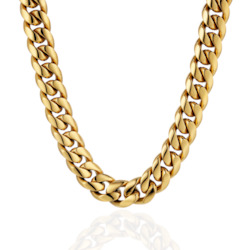 Internet only: 12MM CURB CHAIN - GOLD