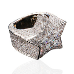 Diamond Star Ring - White Gold