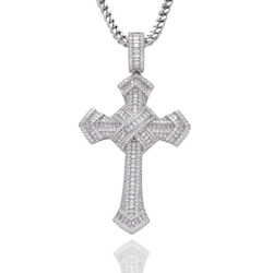 Internet only: ICED CROSS - WHITE GOLD/ GOLD