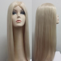 Whitest Ash Blonde Long Straight Human Hair Wig