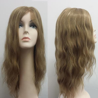 Caramel Dark Blonde Long Wavy Human Hair Wig