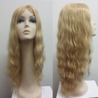 Natural Blonde Long Wavy Human Hair Wig