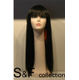 Synthetic Blunt Cut Natural Look Black Long Straight Wig S&F001