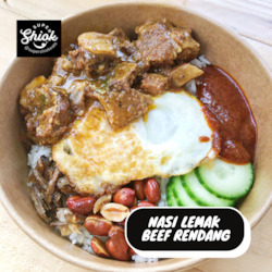 Nasi Lemak with Beef Rendang