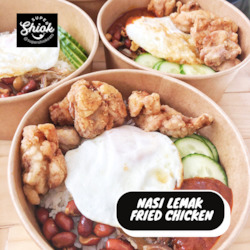 Takeaway food: Nasi Lemak with Fried Chicken Skin