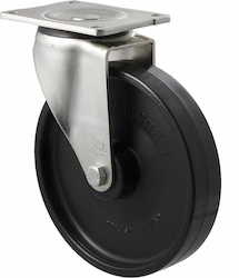 Castors Swivel Plate And Bolt Hole: 200mm Heavy Duty Industrial Nylon Castors - 500KG Rated