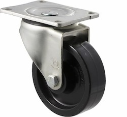 Castors Swivel Plate And Bolt Hole: 125mm Heavy Duty Industrial Nylon Castors - 400KG Rated