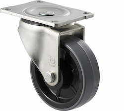Castors Swivel Plate And Bolt Hole: 125mm Heavy Duty Polyurethane Castor - 350KG Rated