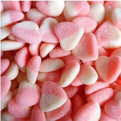 Pink and white sour hearts
