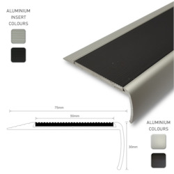 Internet only: Series 5L Aluminium Stair Nosing - Solid Aluminium Insert